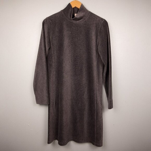 Vintage J. Jill stretch grey mock turtle neck shift dress-S - Picture 1 of 4